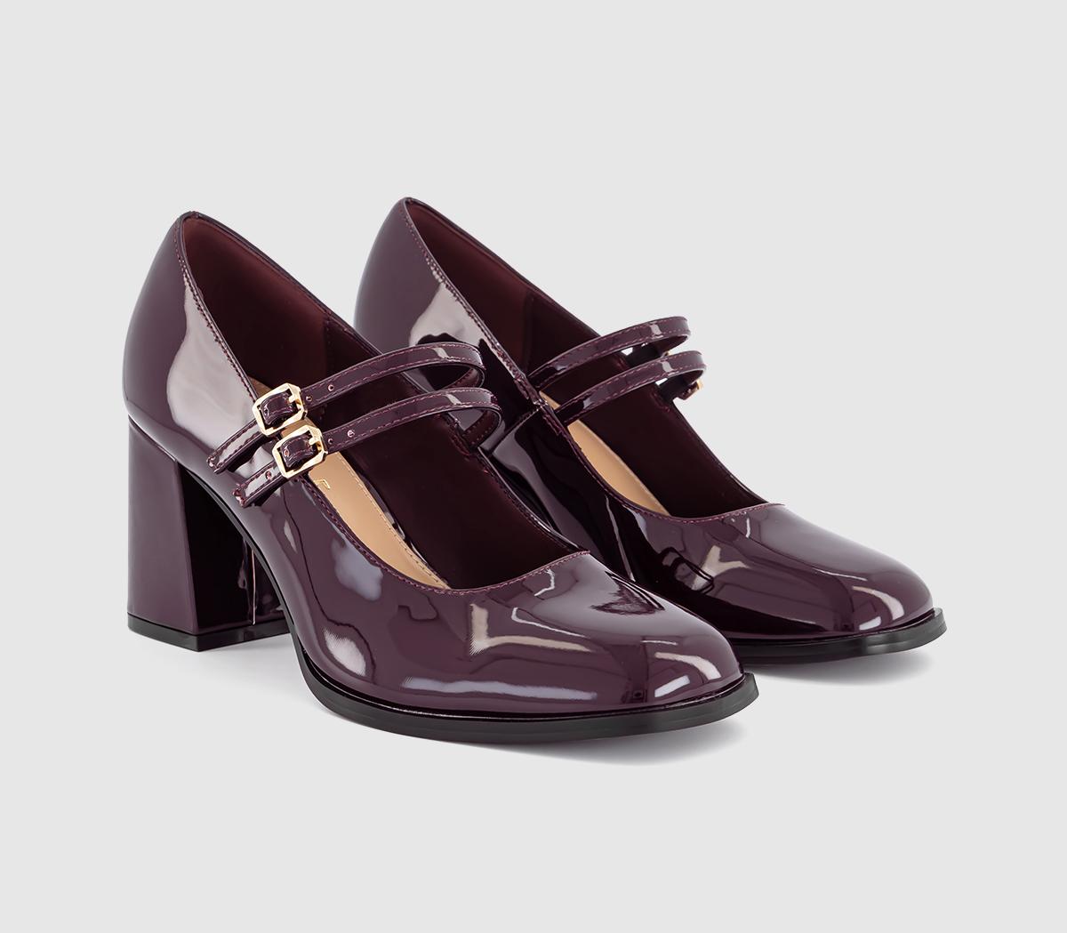 OFFICEManhattan Double Strap Heeled Mary Janes OFFICEManhattan Double Strap Heeled Mary JanesBurgundy Patent