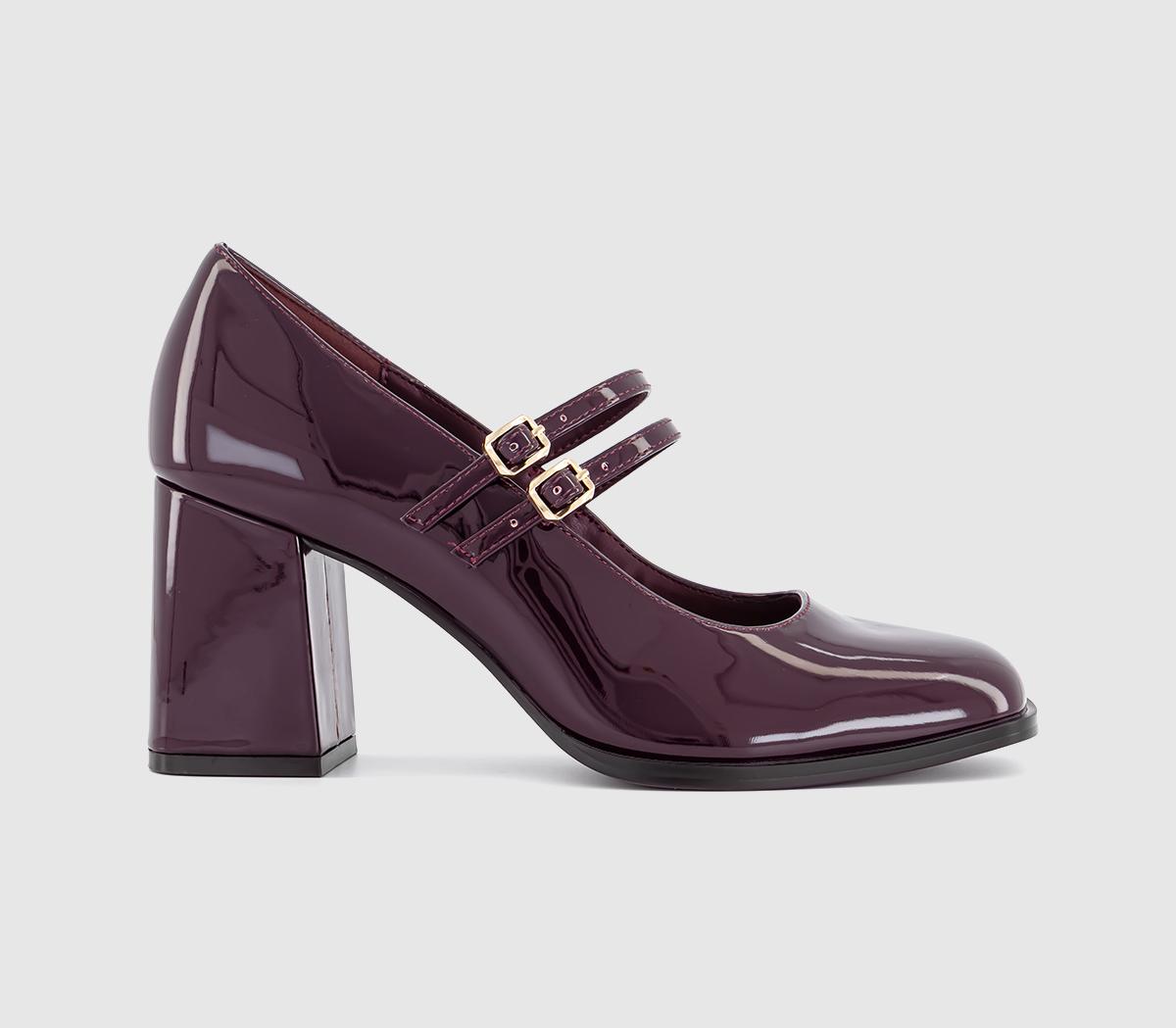 OFFICEManhattan Double Strap Heeled Mary Janes OFFICEManhattan Double Strap Heeled Mary JanesBurgundy Patent