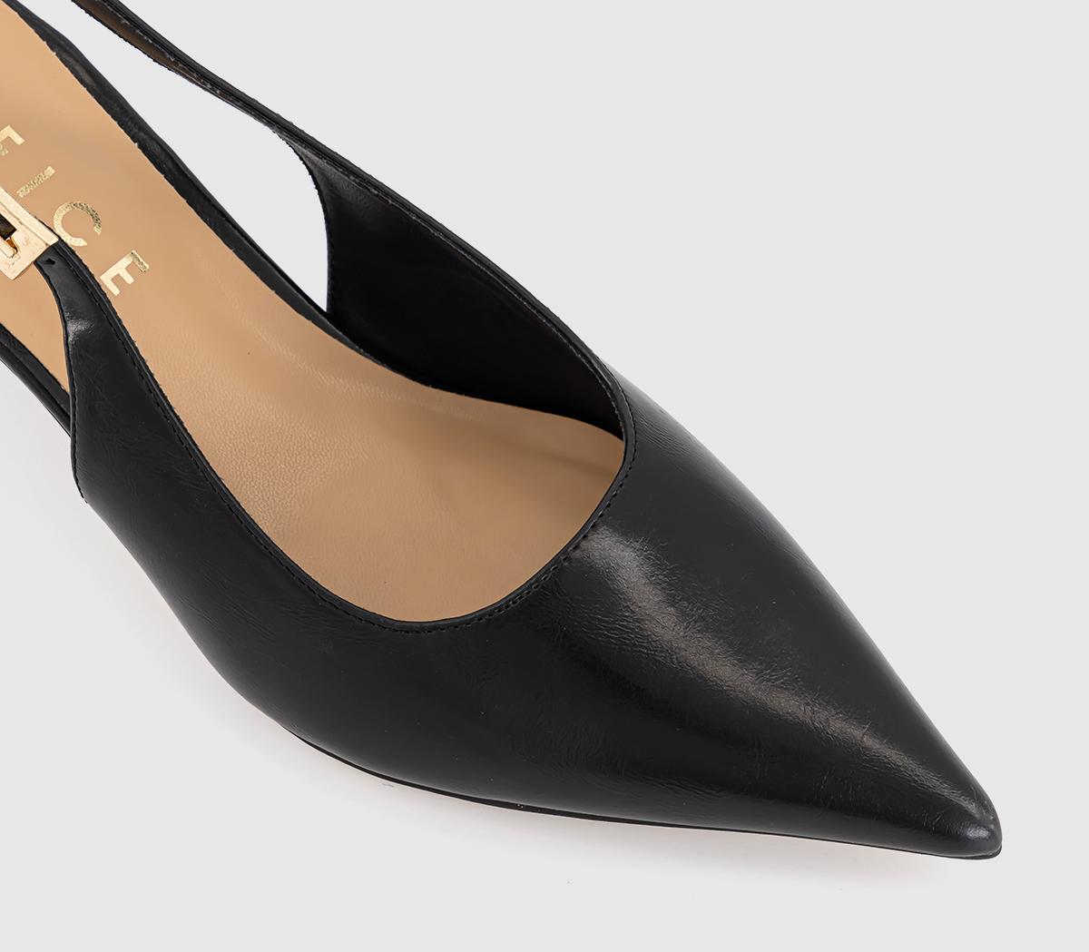 OFFICEMetro Buckle Detail Slingback Kitten HeelBlack