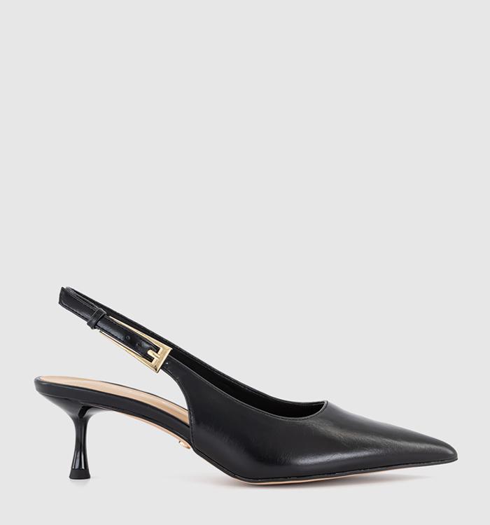 OFFICE Metro Buckle Detail Slingback Kitten Heel Black