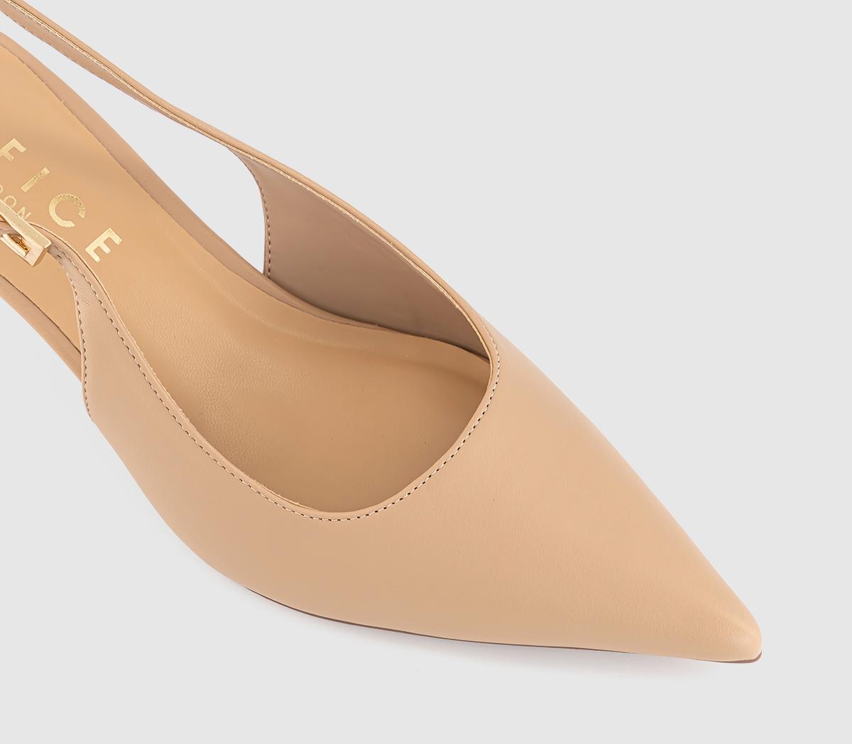 OFFICEMetro Buckle Detail Slingback Kitten HeelNeutral