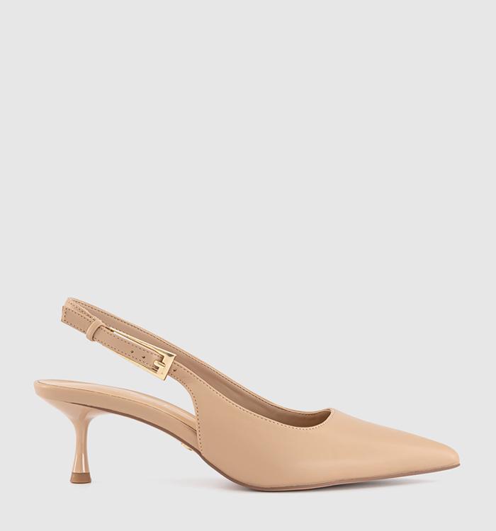 OFFICE Metro Buckle Detail Slingback Kitten Heel Neutral