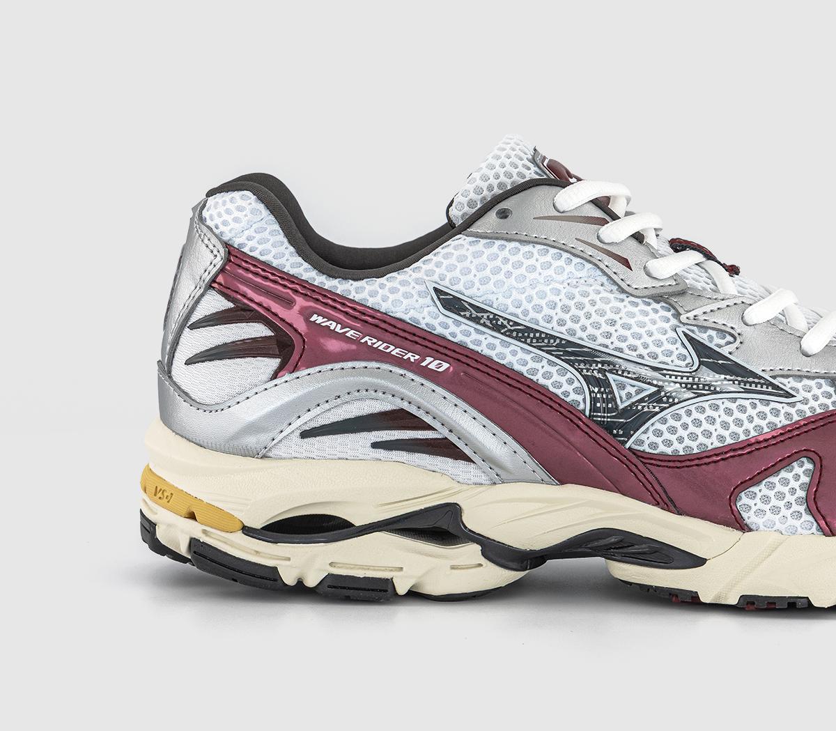 Mizuno Wave Rider 10 Sport Trainers White Black Sand Syrah - Men's