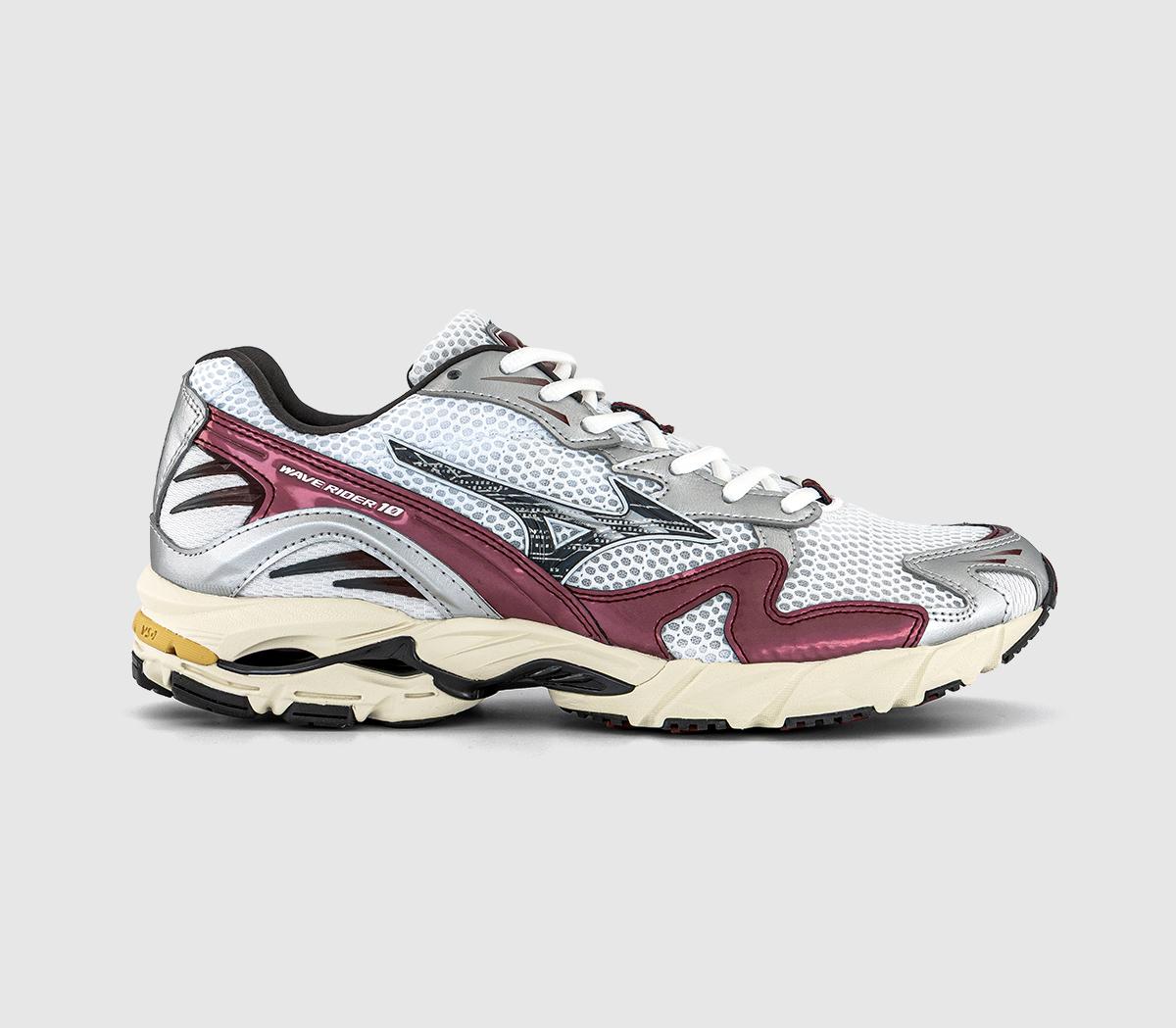 MizunoWave Rider 10 Sport TrainersWhite Black Sand Syrah