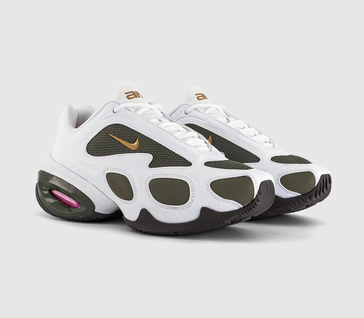 NikeWmns Nike Air Max Muse Trainers NikeWmns Nike Air Max Muse TrainersWhite Hyper Pink Cargo Khaki Velvet Brown Metallic