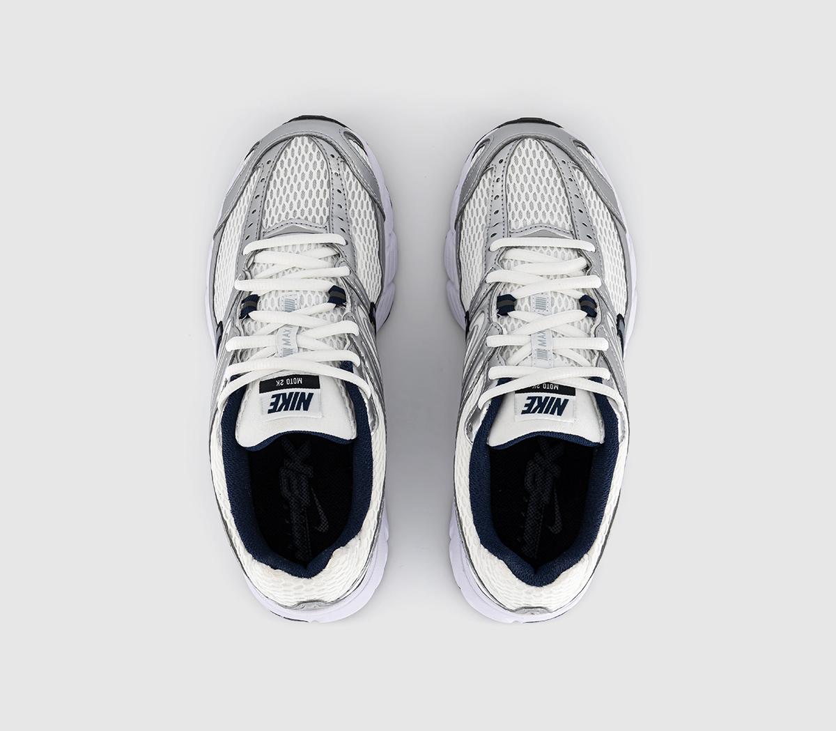 NikeNike Air Max Moto 2k TrainersWhite Midnight Navy Metallic Silver