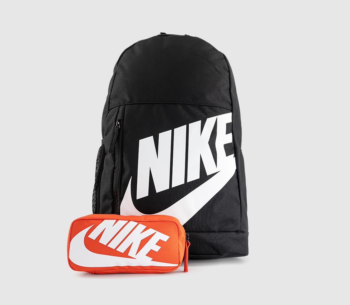 black nike bag with pencil case