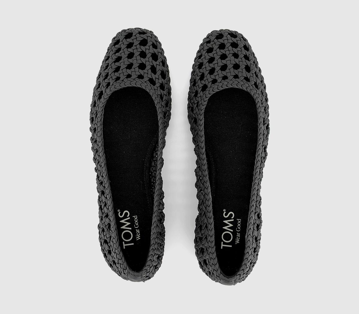 TOMS Briella Ballet Pumps TOMS Briella Ballet Pumps Black Woven
