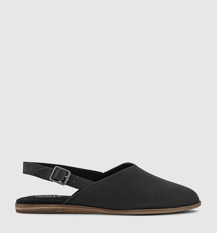 TOMS Jade Slingback Mules Black Leather