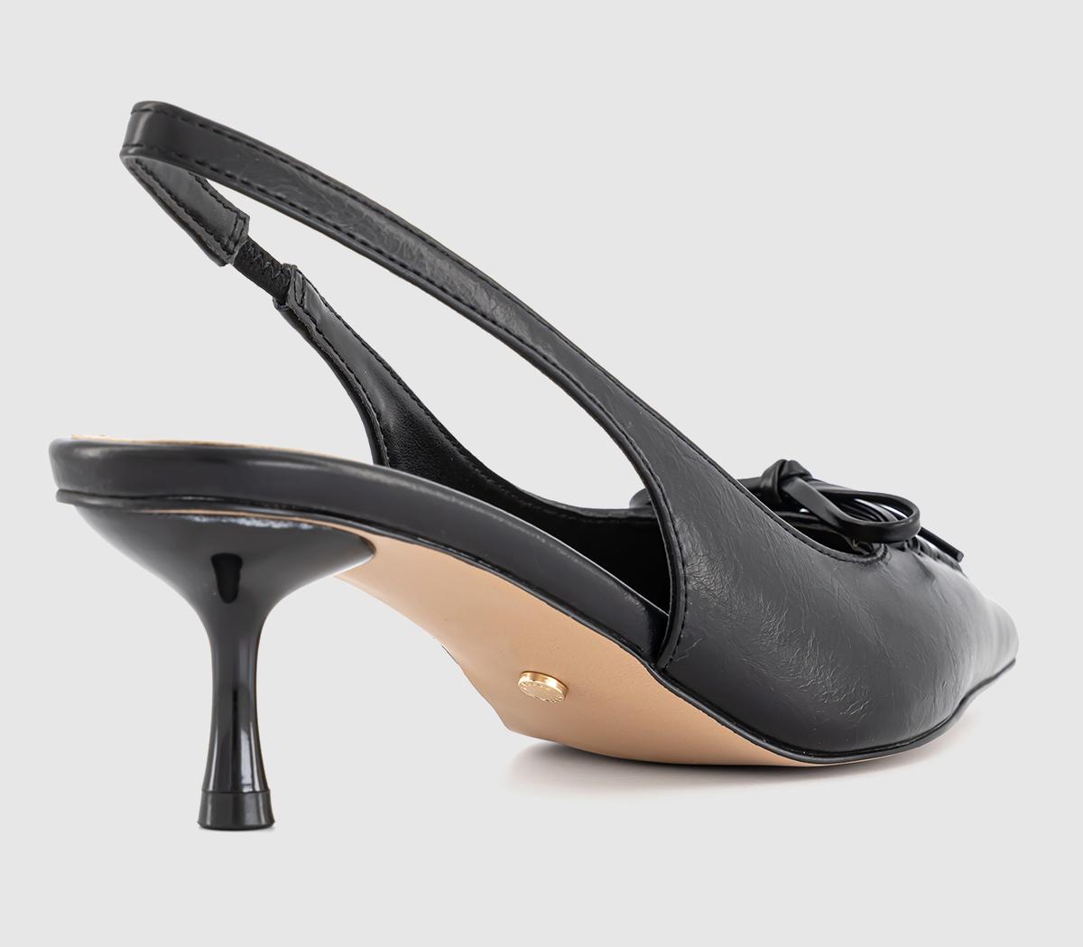 OFFICEMissy Lace Up Detail Slingback Kitten HeelsBlack