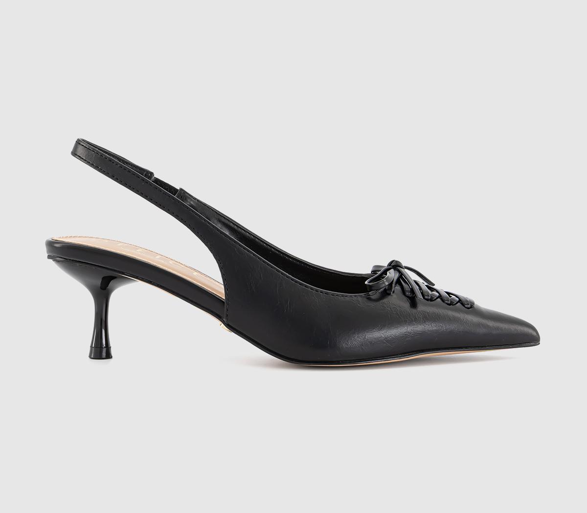 OFFICEMissy Lace Up Detail Slingback Kitten HeelsBlack