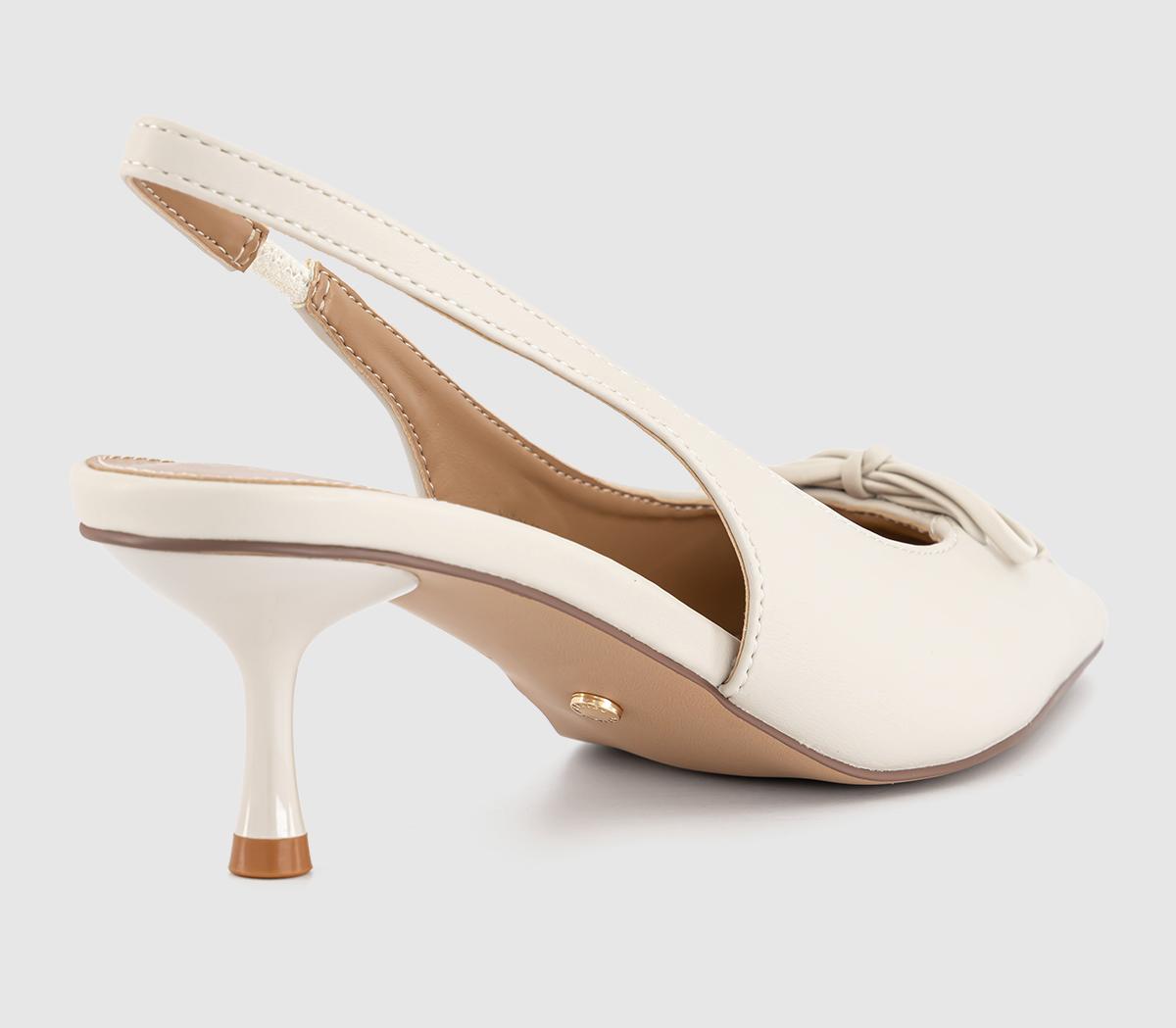 OFFICEMissy Lace Up Detail Slingback Kitten HeelsWhite