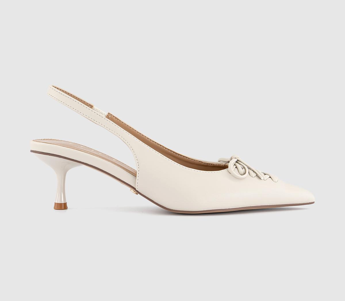 OFFICEMissy Lace Up Detail Slingback Kitten HeelsWhite