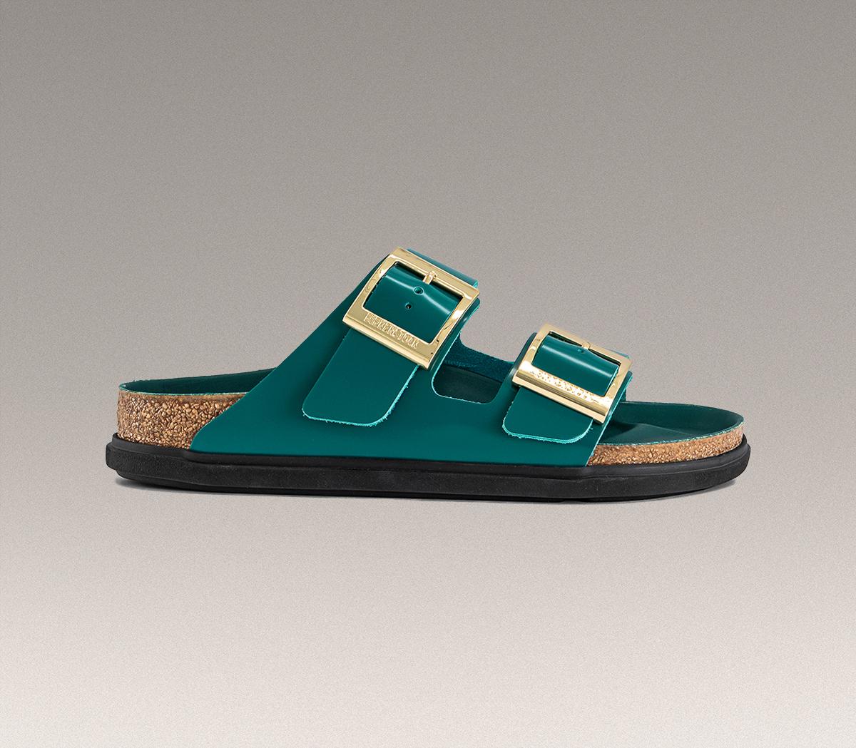 BIRKENSTOCKArizona Droplet SandalsDark Teal High Shine