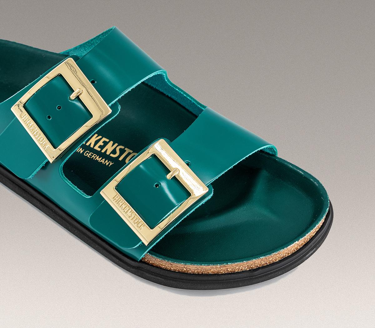 BIRKENSTOCKArizona Droplet SandalsDark Teal High Shine