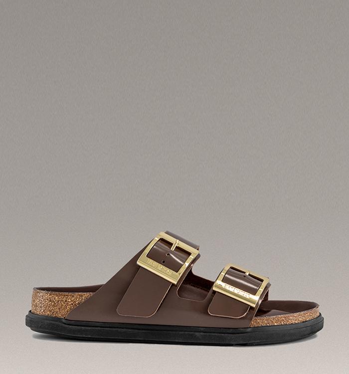 BIRKENSTOCK Arizona Droplet Sandals Carafe High Shine