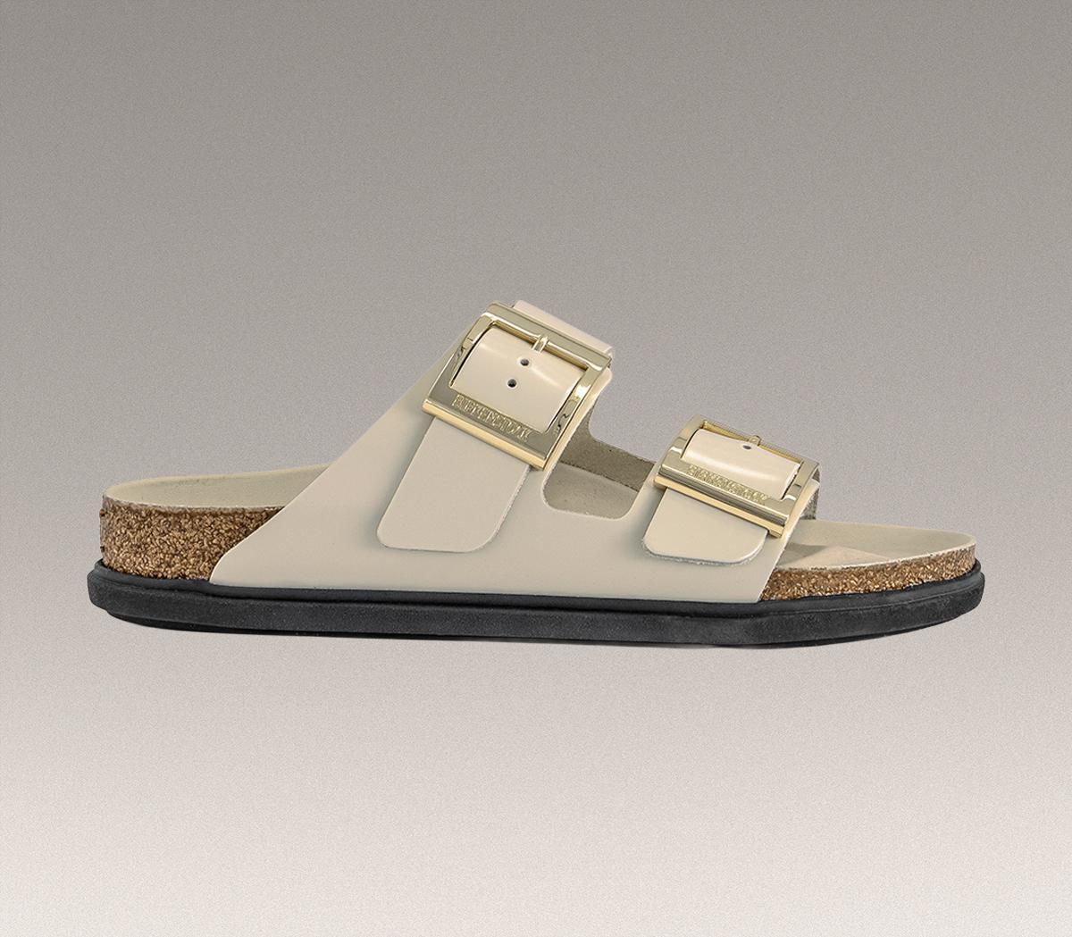 BIRKENSTOCKArizona Droplet SandalsEcru High Shine