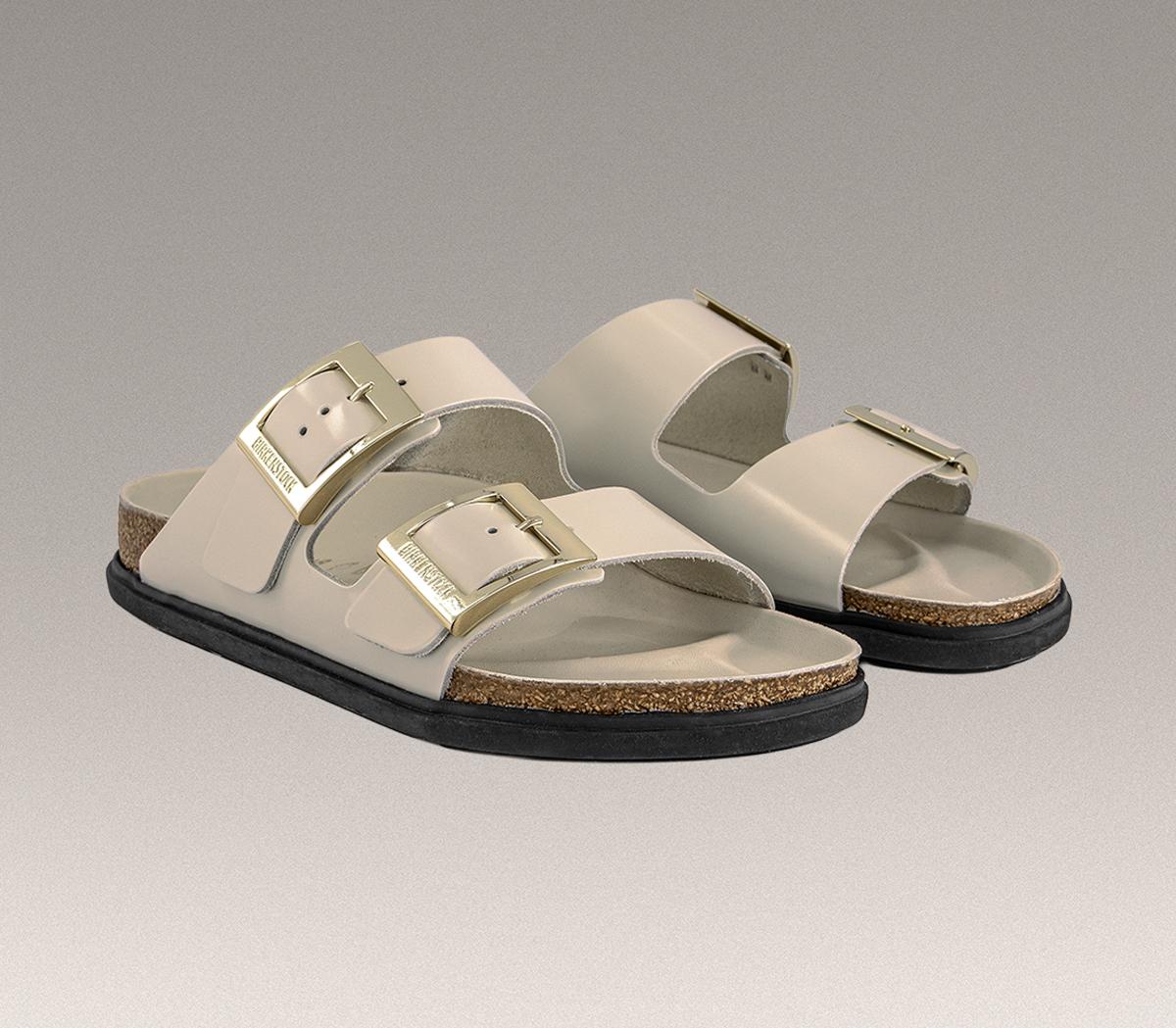 BIRKENSTOCKArizona Droplet SandalsEcru High Shine