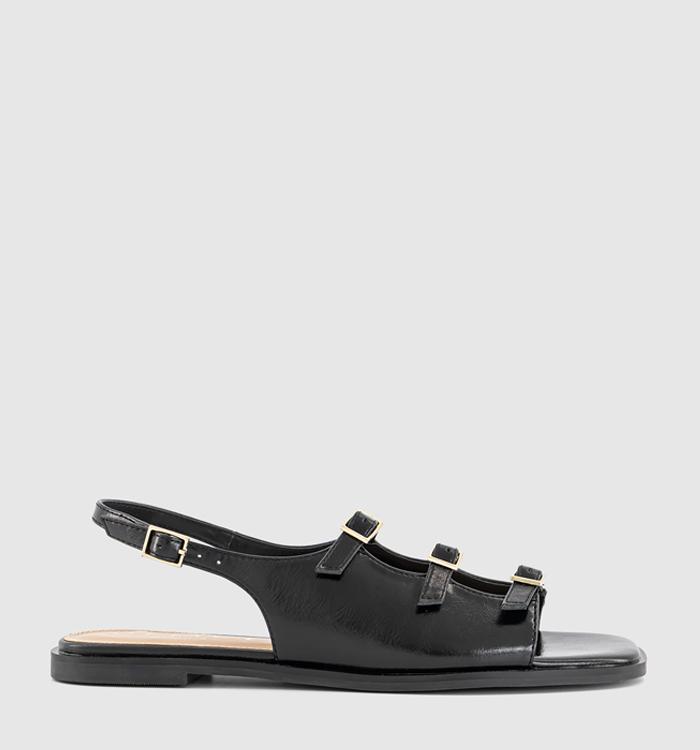 OFFICE Saint Multi Strap Slingback Sandals Black
