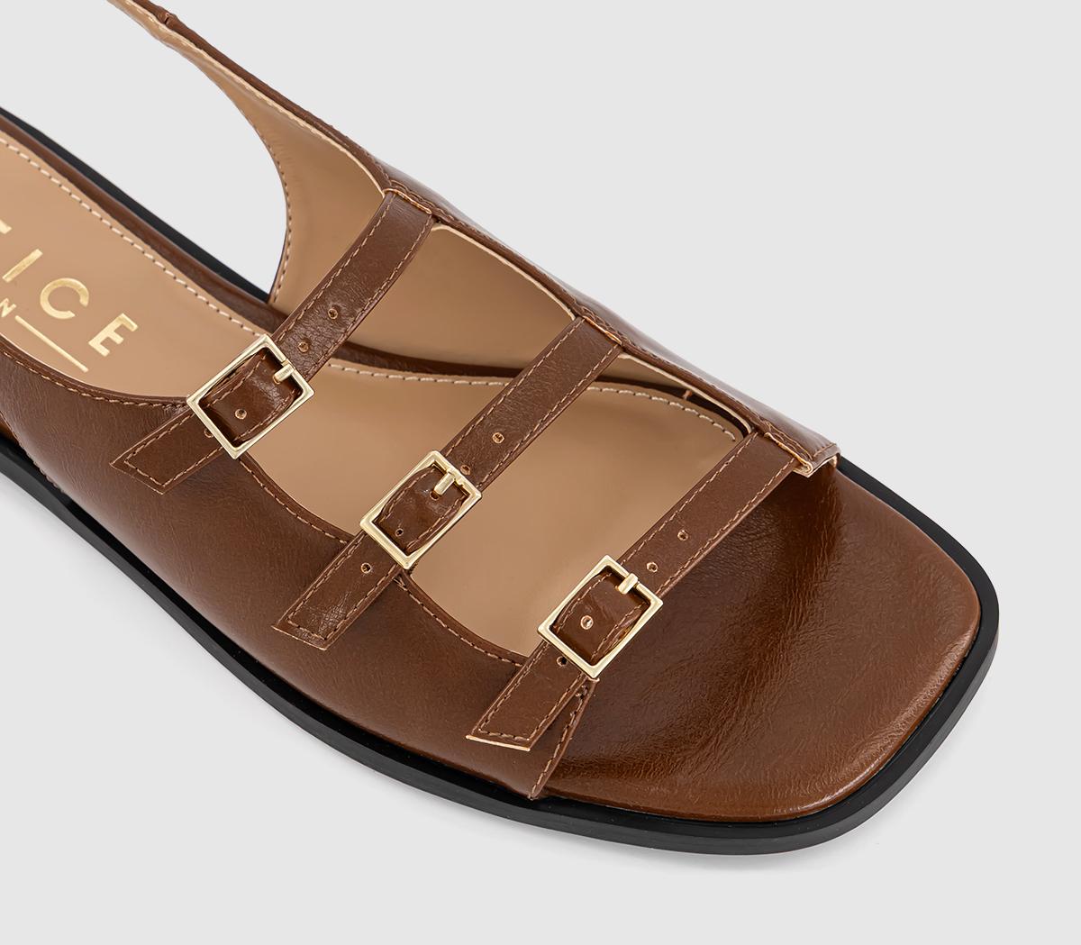 OFFICESaint Multi Strap Slingback Sandals OFFICESaint Multi Strap Slingback SandalsBrown