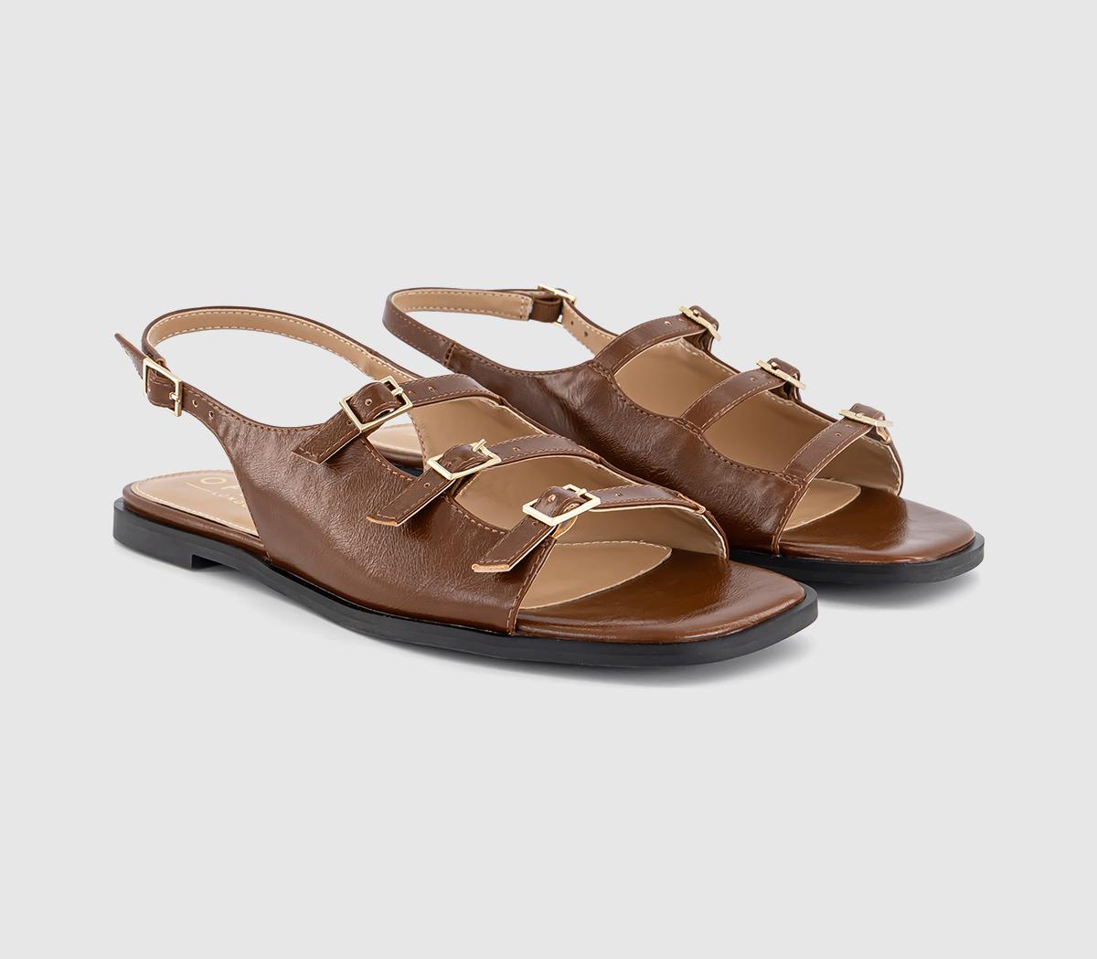 OFFICESaint Multi Strap Slingback Sandals OFFICESaint Multi Strap Slingback SandalsBrown