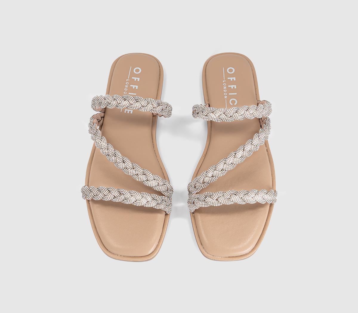 OFFICESapphire Asymmetric Embellished SlideSilver Embellished