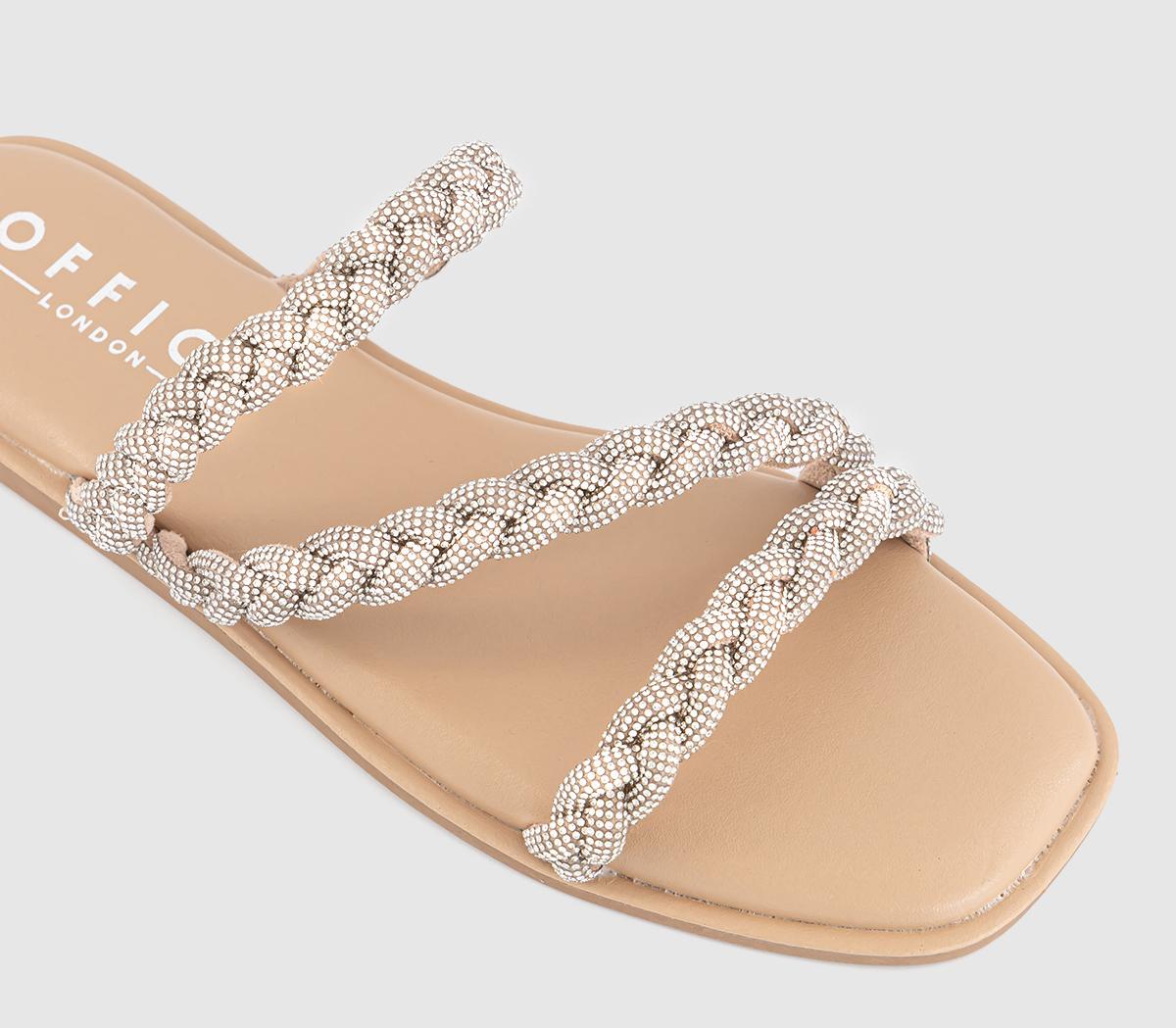 OFFICESapphire Asymmetric Embellished Slide OFFICESapphire Asymmetric Embellished SlideSilver Embellished