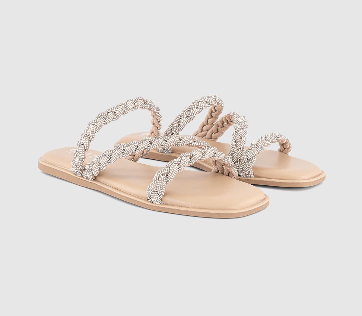 OFFICESapphire Asymmetric Embellished Slide OFFICESapphire Asymmetric Embellished SlideSilver Embellished