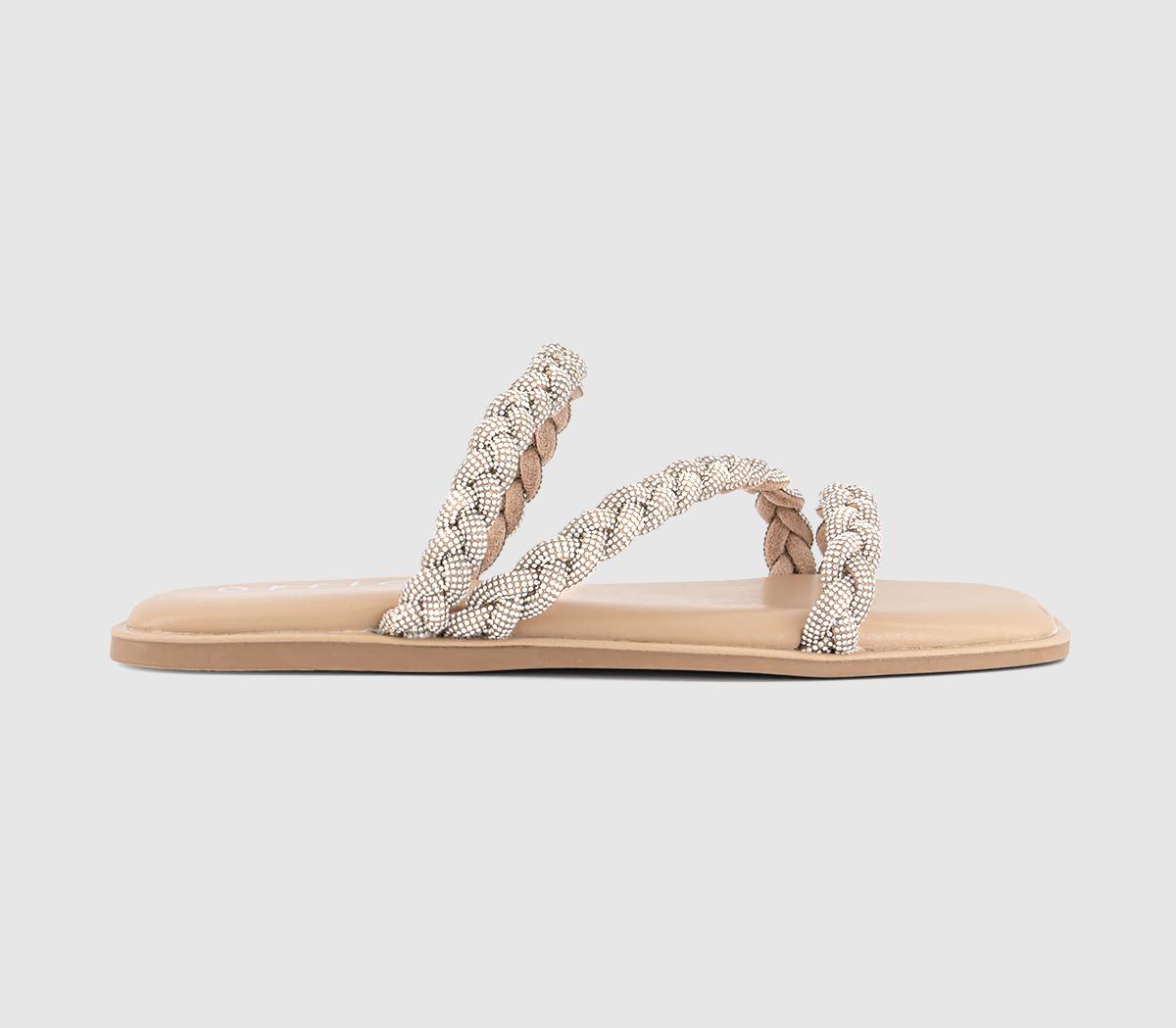 OFFICESapphire Asymmetric Embellished Slide OFFICESapphire Asymmetric Embellished SlideSilver Embellished