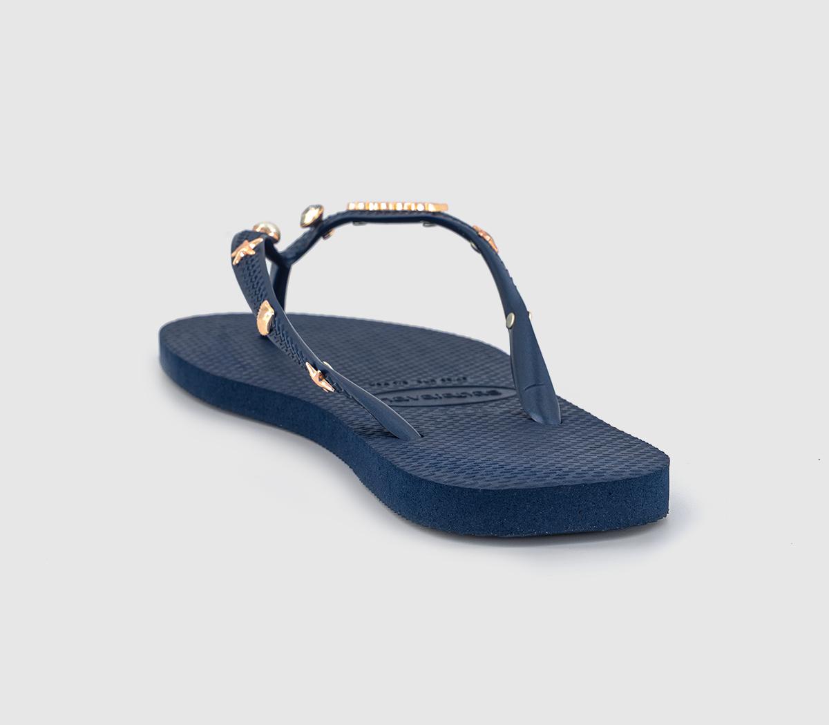HavaianasSlim Luxury Aqua Flip Flops HavaianasSlim Luxury Aqua Flip FlopsNavy