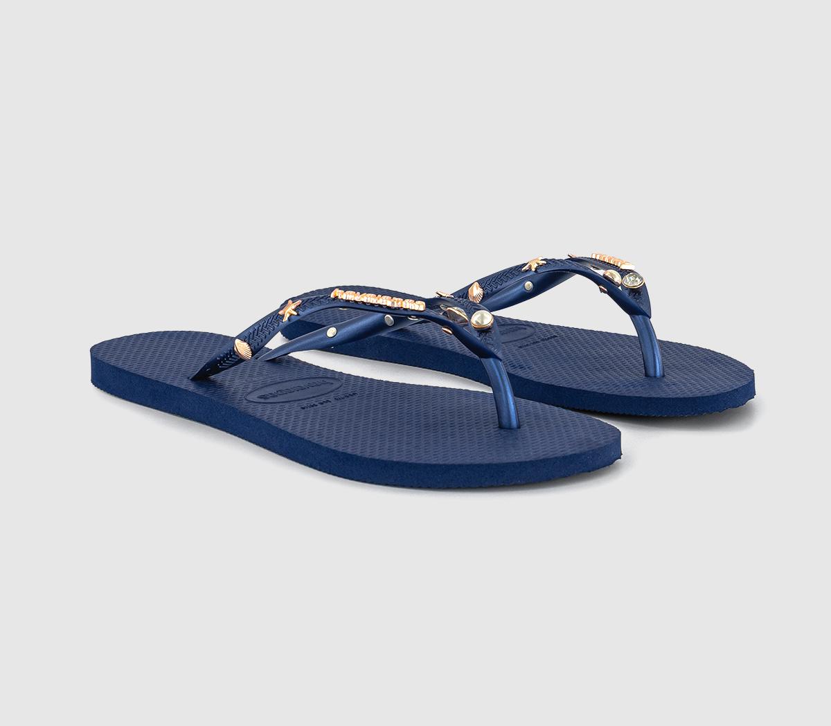 HavaianasSlim Luxury Aqua Flip Flops HavaianasSlim Luxury Aqua Flip FlopsNavy