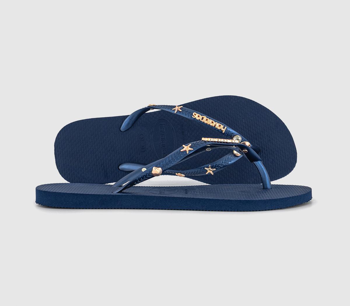 HavaianasSlim Luxury Aqua Flip Flops HavaianasSlim Luxury Aqua Flip FlopsNavy
