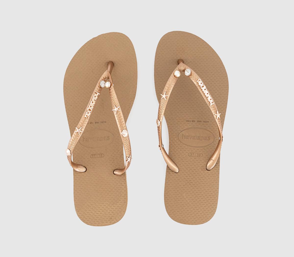 HavaianasSlim Luxury Aqua Flip FlopsRose Gold