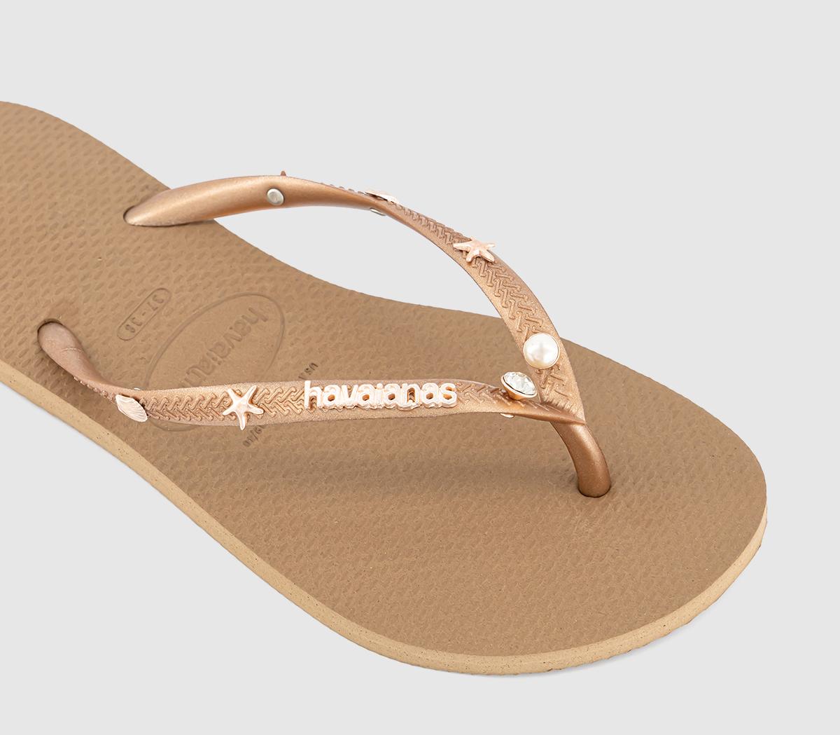 HavaianasSlim Luxury Aqua Flip FlopsRose Gold