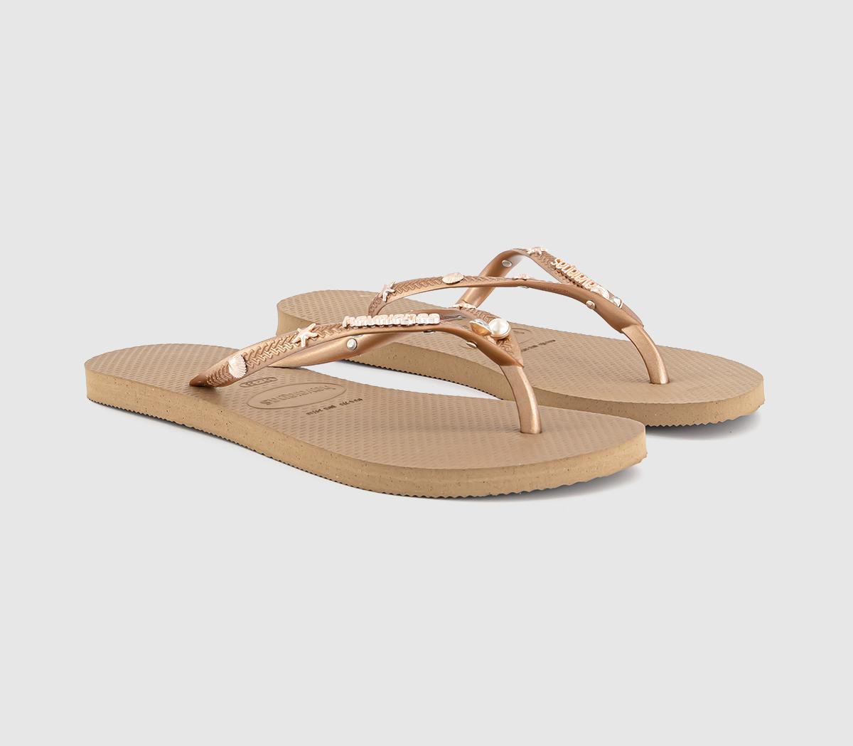 HavaianasSlim Luxury Aqua Flip FlopsRose Gold