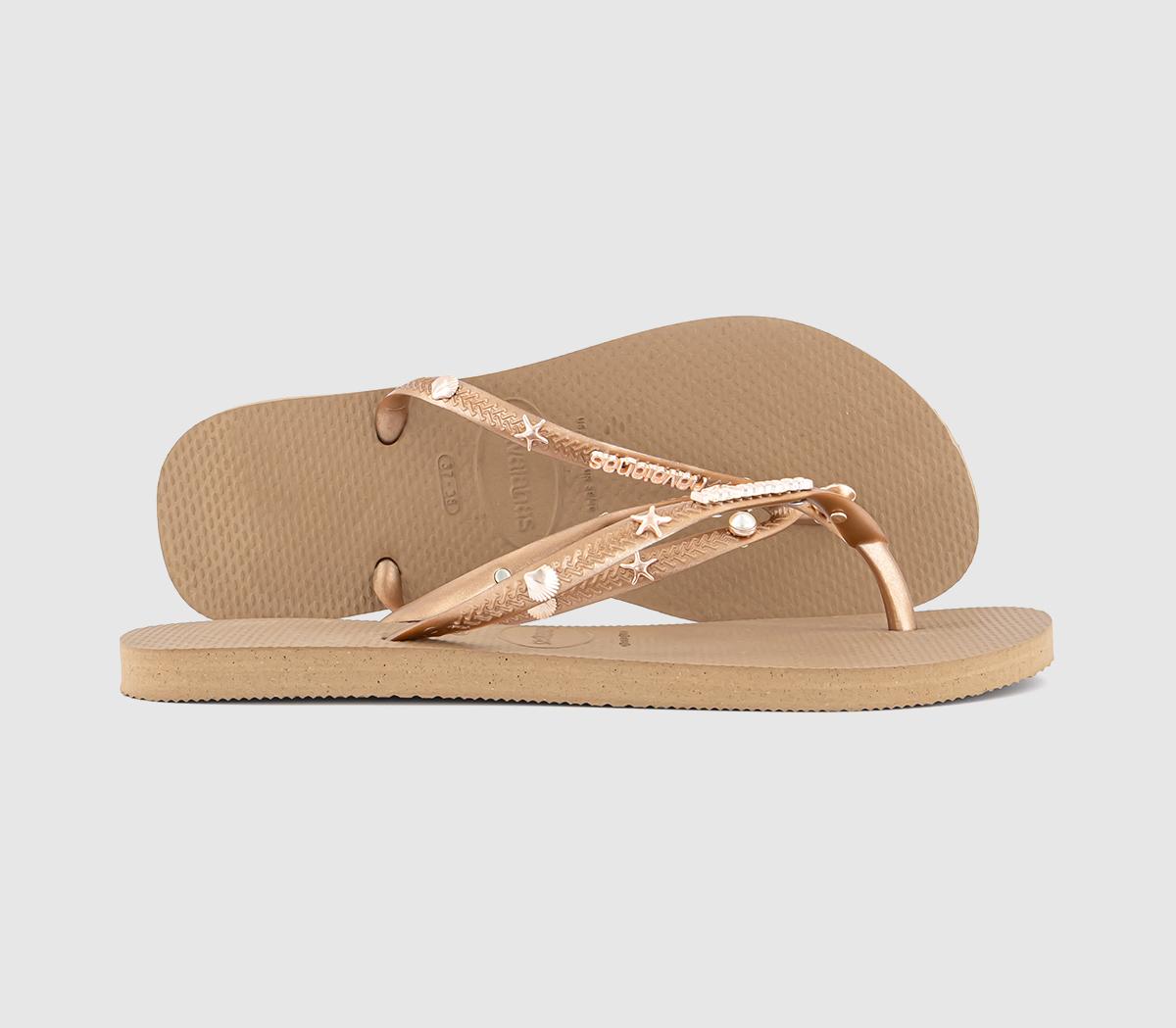 HavaianasSlim Luxury Aqua Flip FlopsRose Gold