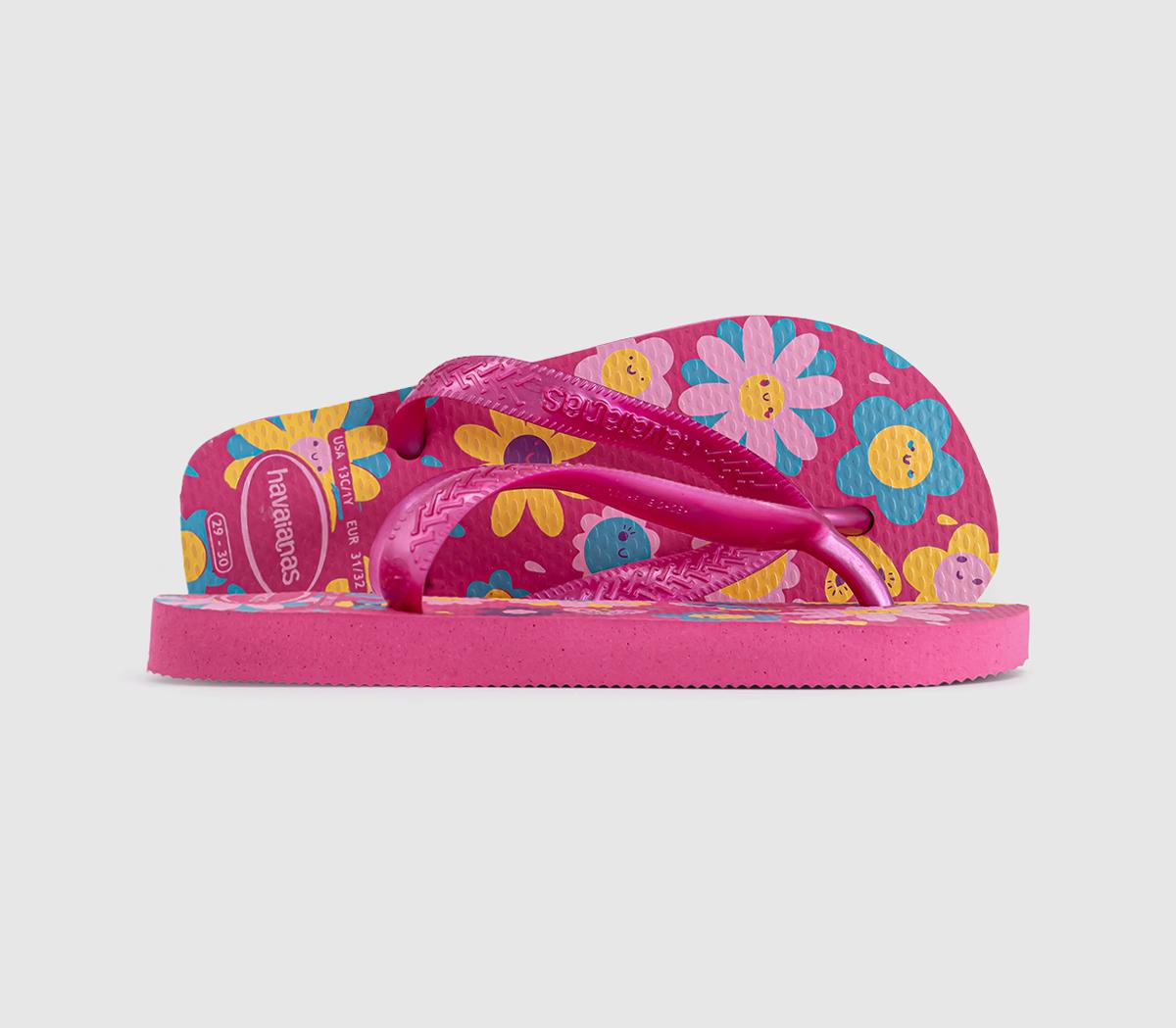 Havaianas Flores Flip Flops Floral Gum Pink in Kids  Size 13 , Office Shoes