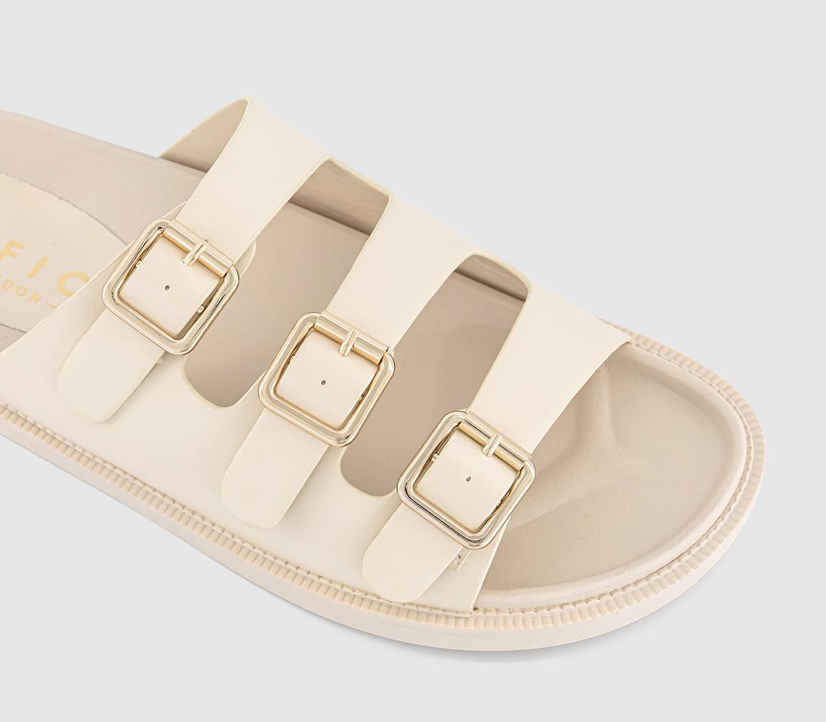 OFFICESaturn 3 Strap Footbed SlidersOff White