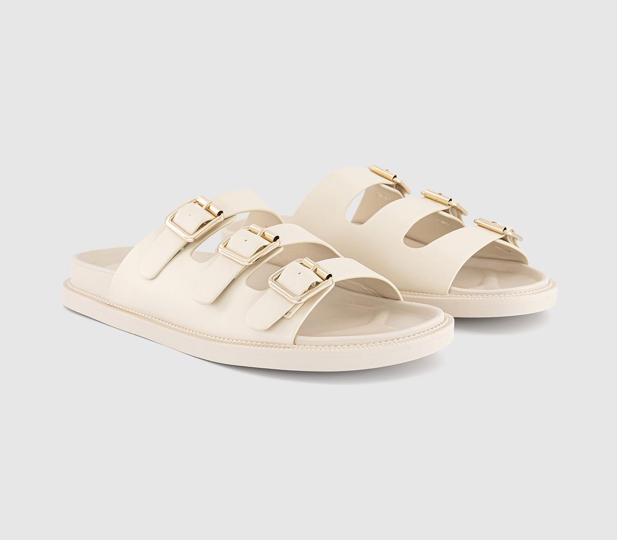 OFFICESaturn 3 Strap Footbed SlidersOff White