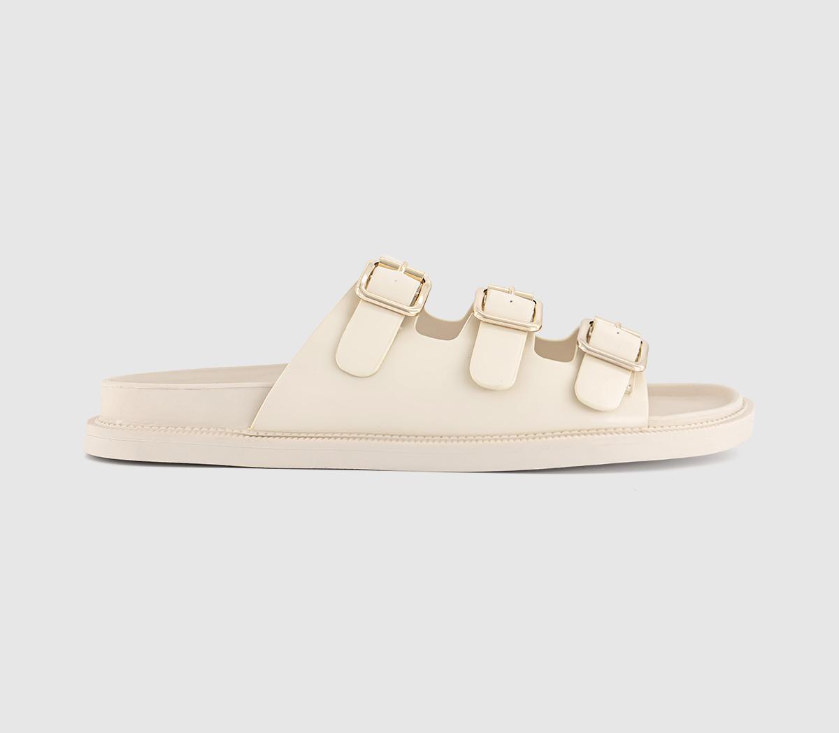 OFFICESaturn 3 Strap Footbed SlidersOff White