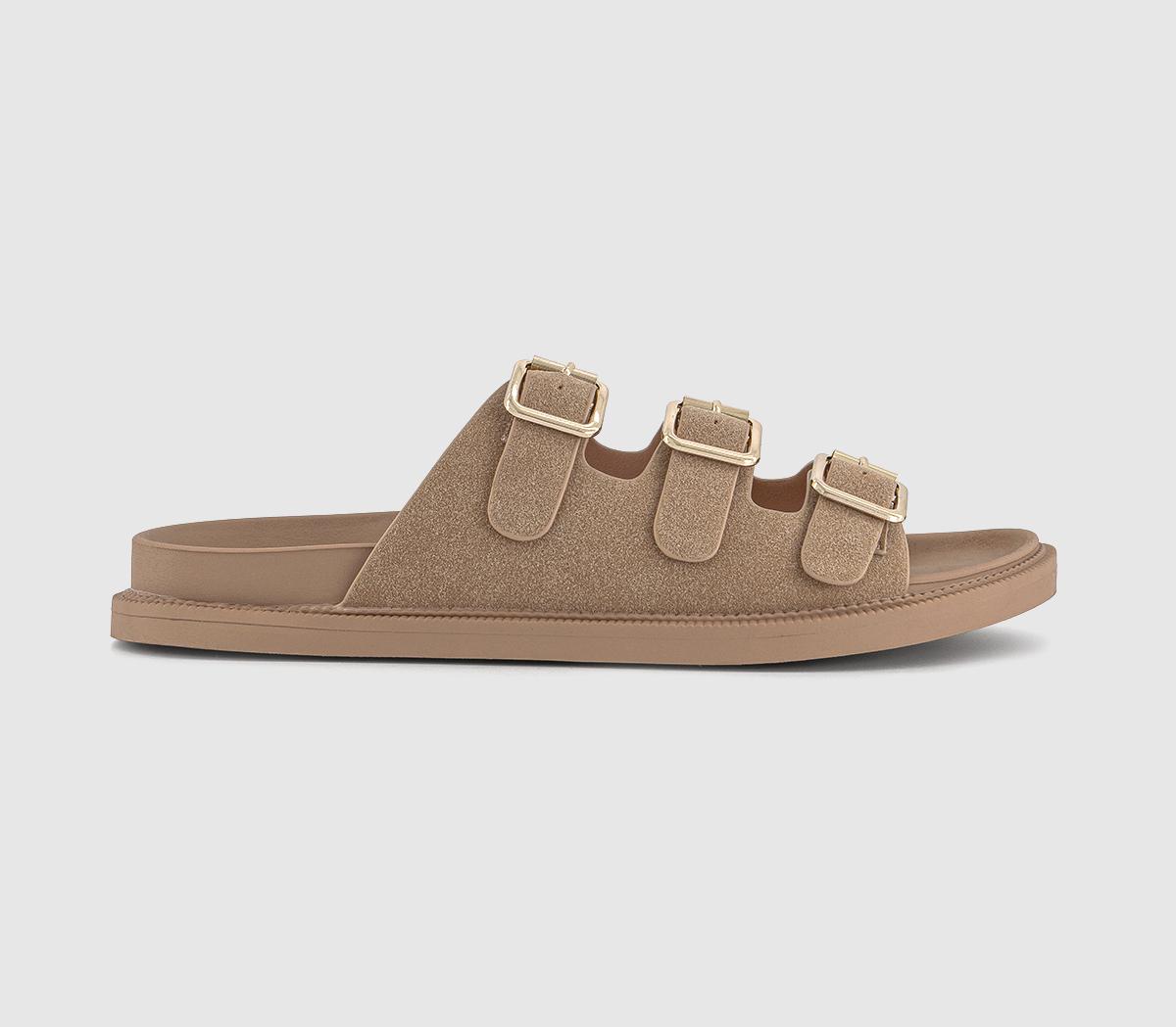 OFFICESaturn 3 Strap Footbed Sliders OFFICESaturn 3 Strap Footbed SlidersBeige