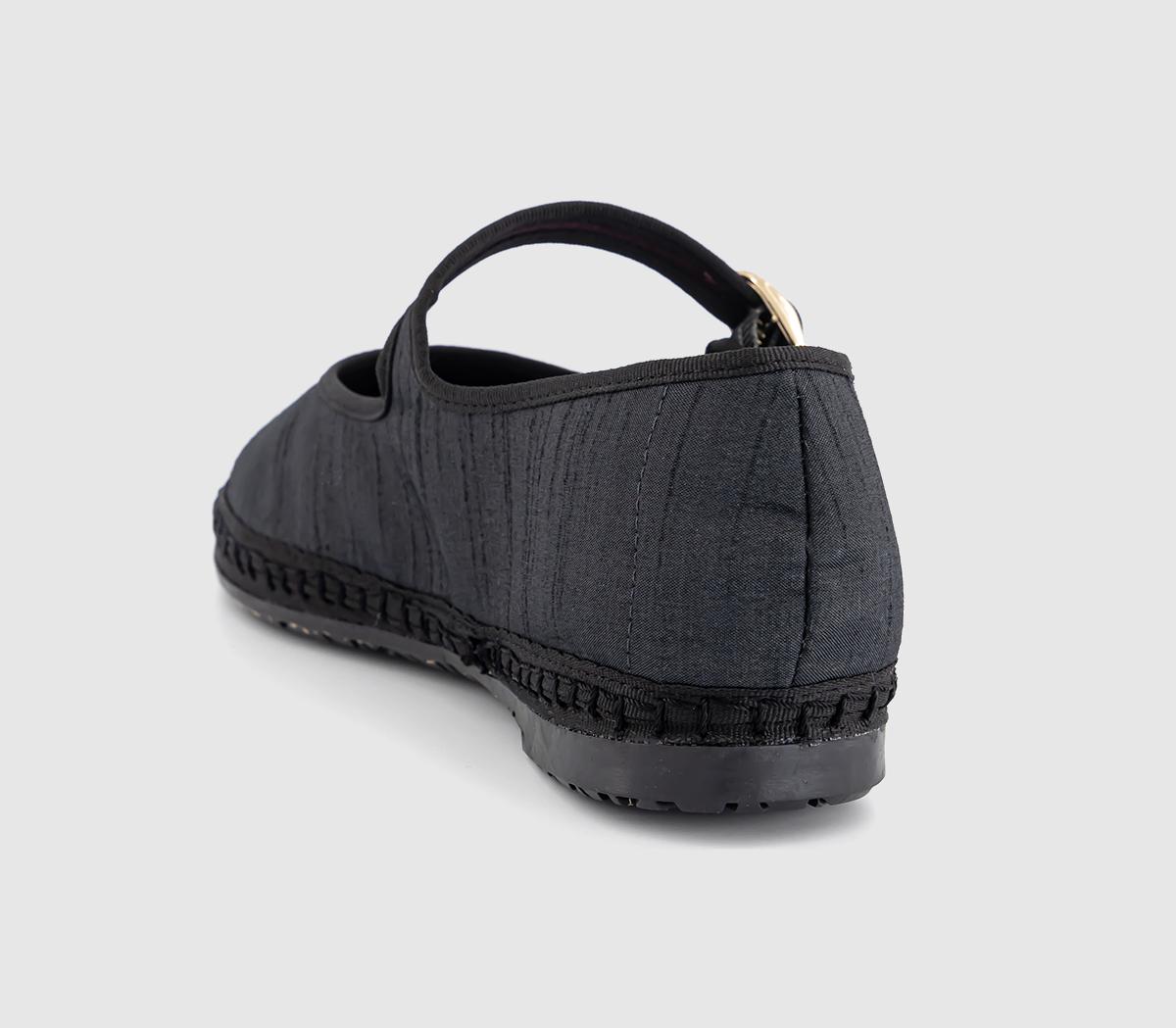 FlabelusMary Jane Silk Shoes FlabelusMary Jane Silk ShoesBlack Silk