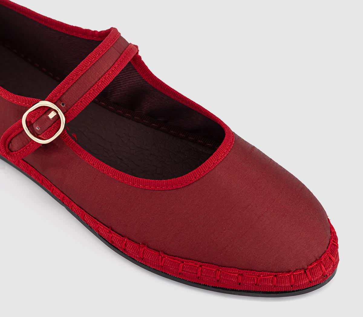 FlabelusMary Jane Silk Shoes FlabelusMary Jane Silk ShoesRed Silk