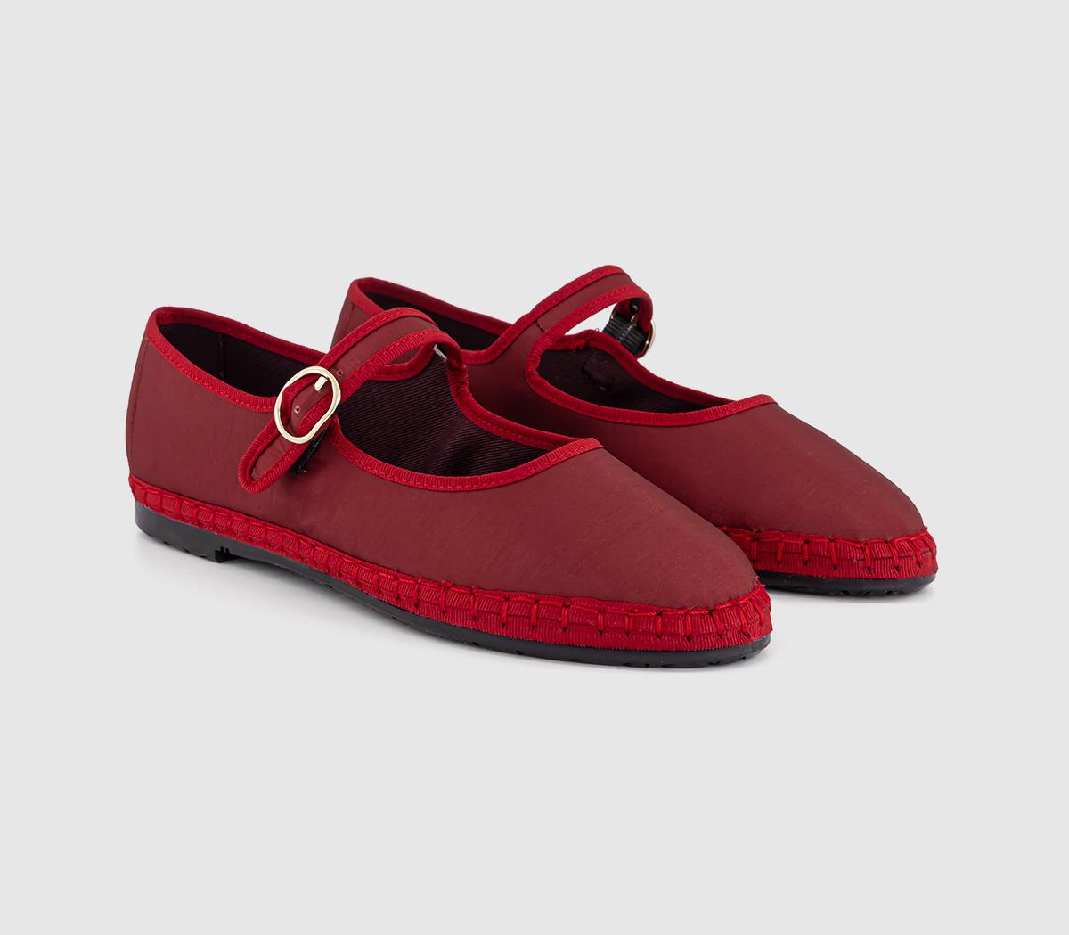 FlabelusMary Jane Silk Shoes FlabelusMary Jane Silk ShoesRed Silk