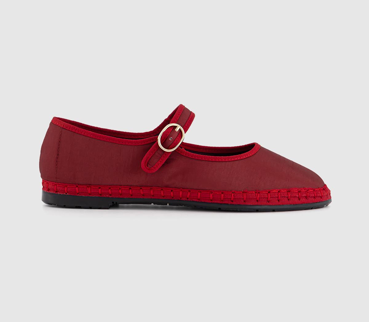 FlabelusMary Jane Silk Shoes FlabelusMary Jane Silk ShoesRed Silk
