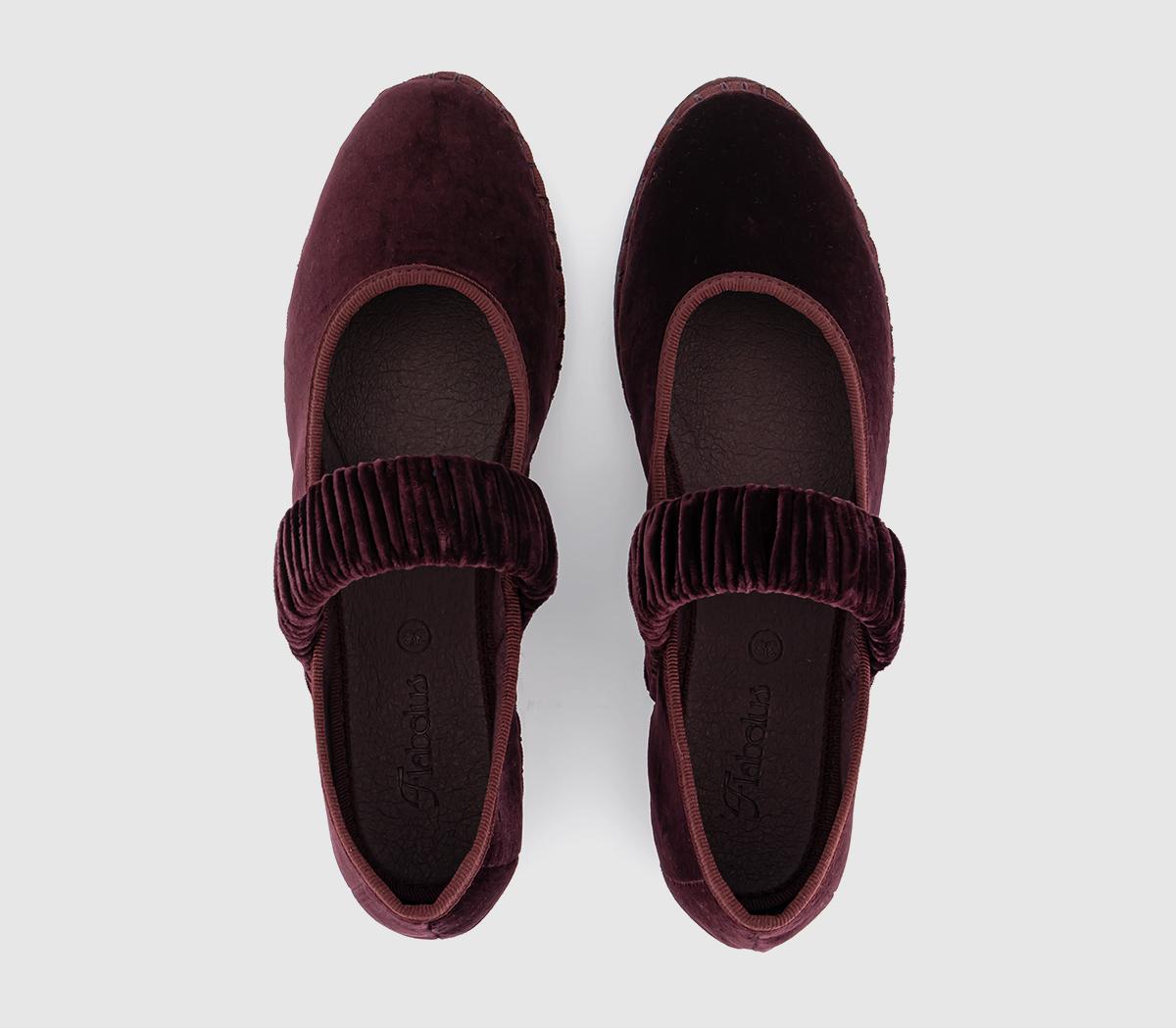 FlabelusMafalda Scrunched Strap Jane ShoesWine Velvet