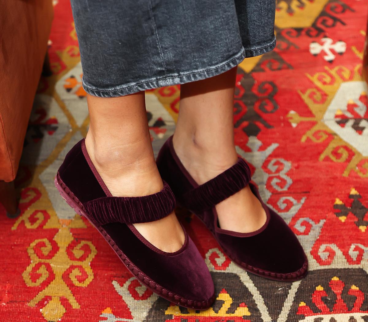 FlabelusMafalda Scrunched Strap Jane Shoes FlabelusMafalda Scrunched Strap Jane ShoesWine Velvet