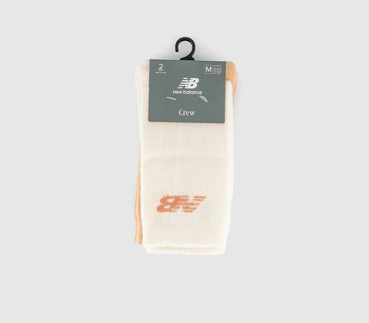 New Balance SocksNew Balance Shaggy Like Crew 2 Pack SocksCream Beige