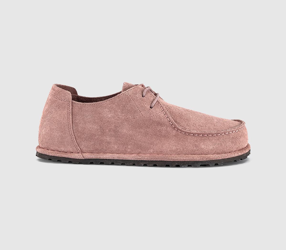 Birkenstock Womens Utti Lace Shoes Pink Clay Suede, 7