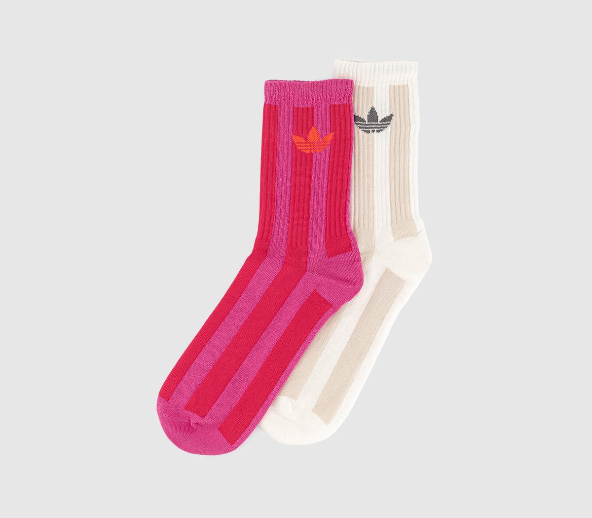adidasEveryday Icon Crew 2 Pack adidasEveryday Icon Crew 2 PackOffwhite Wonder Alumina Semi Lucid Fuchsia